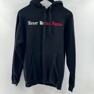 Never Broke Again Black Hoodie – Men’s Size Small, 100% Cotton, Embroidered Logo